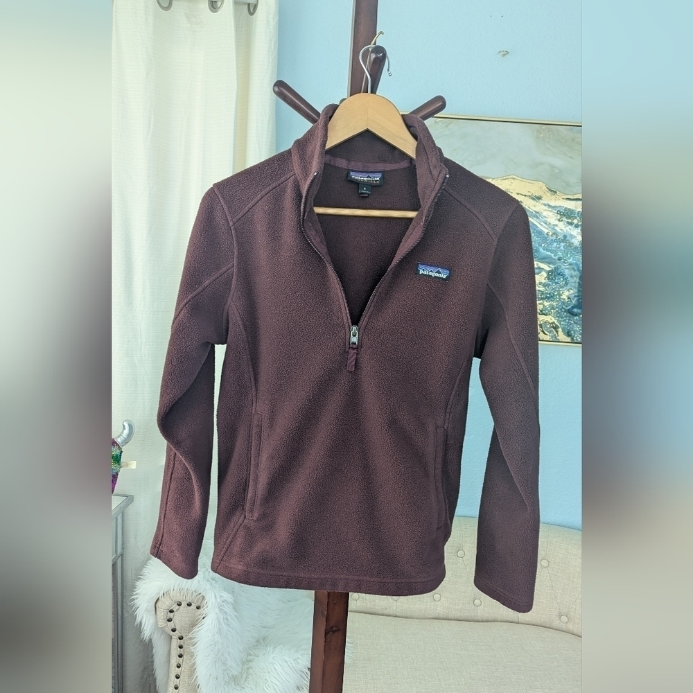 Patagonia Synchilla Red Burgundy Fleece Better Sweater 1/4 Zip Jacket Sz S